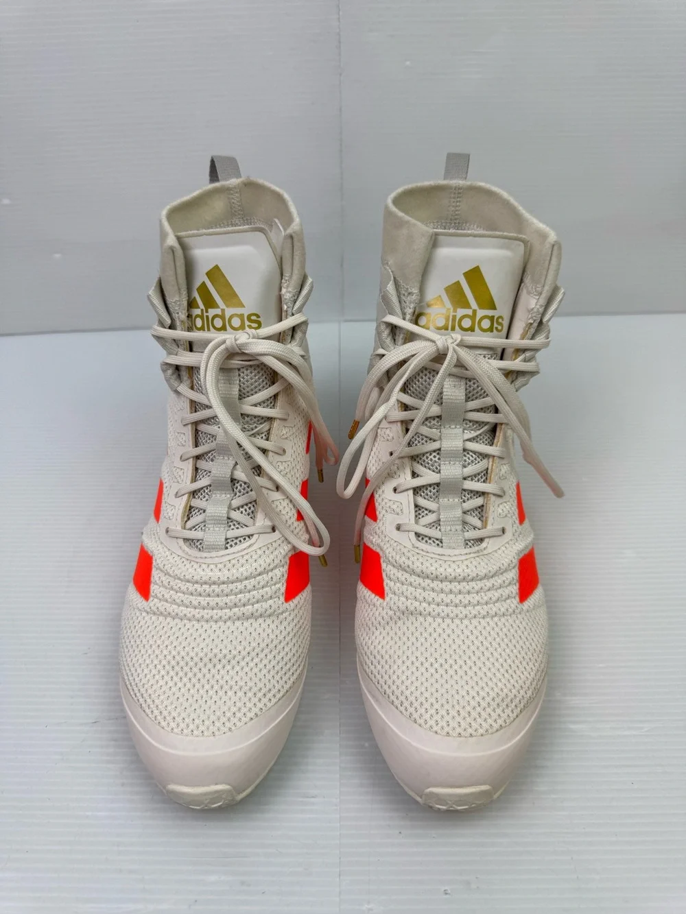 Adidas Speedex 18 Boxing Shoes Men's Sz 7.5 Off-White Solar Red FU8173 Athletic